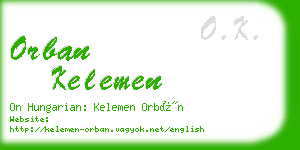 orban kelemen business card